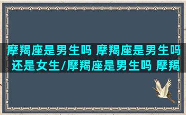 摩羯座是男生吗 摩羯座是男生吗还是女生/摩羯座是男生吗 摩羯座是男生吗还是女生-我的网站